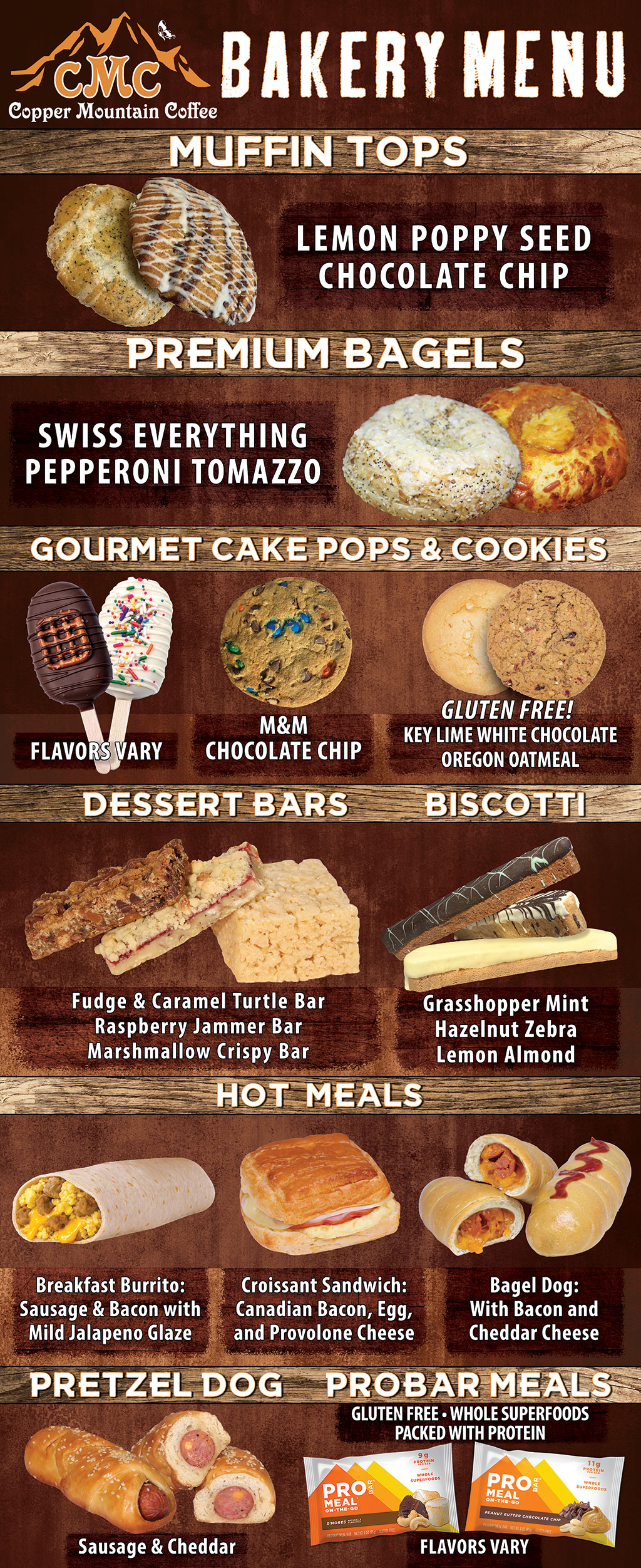 Copper Mountain Coffee Bakery Menu